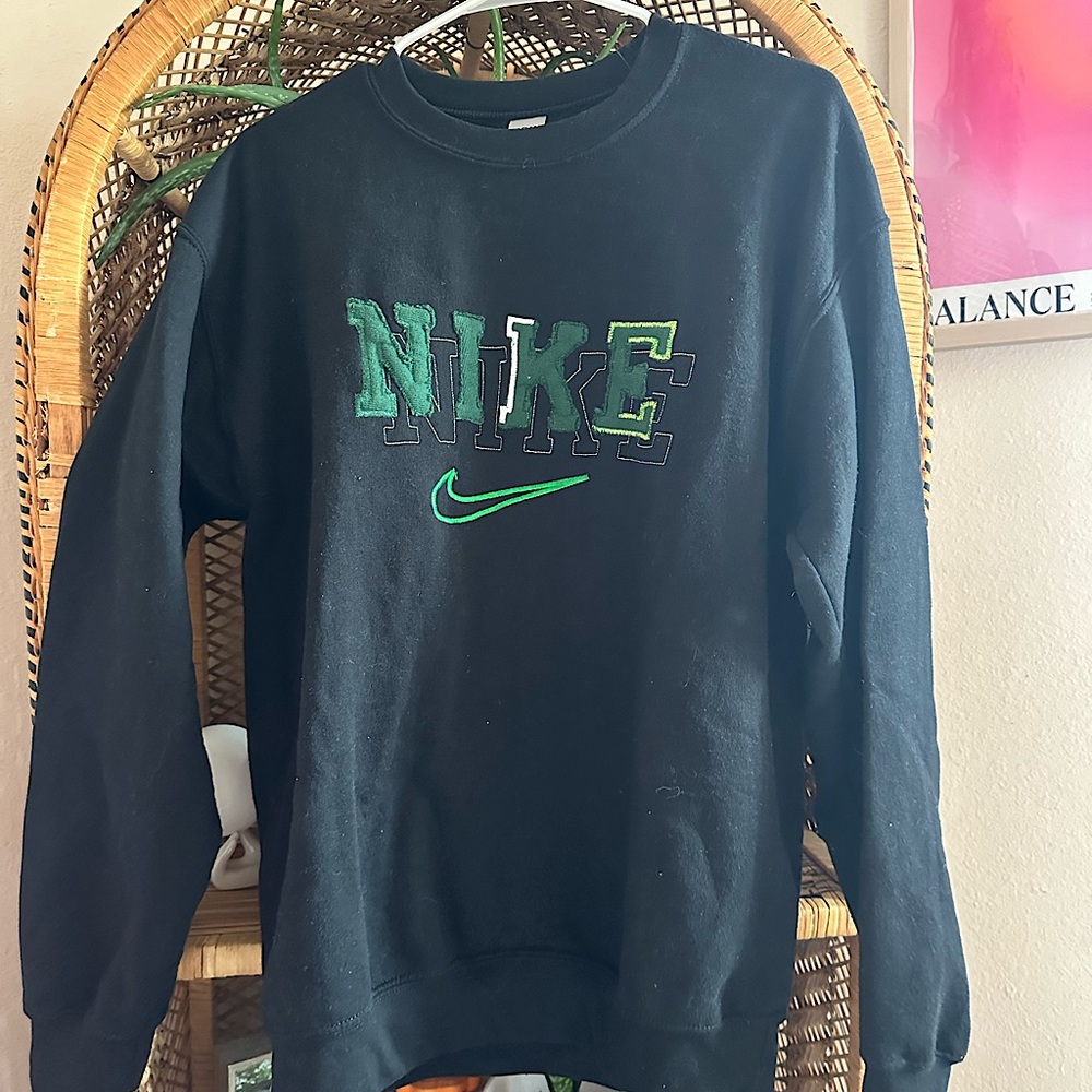 Hand stitched nike crewneck
